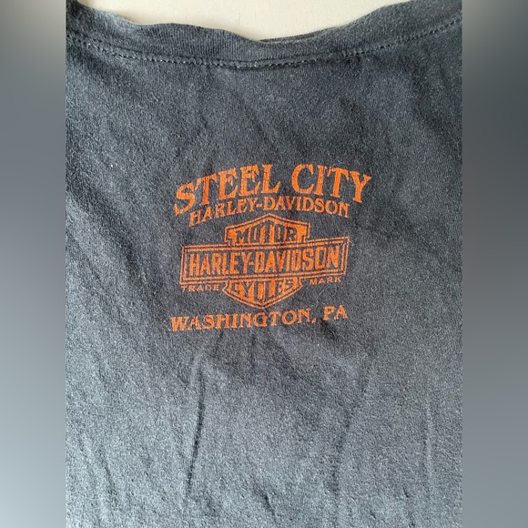 Harley-Davidson Black and Orange Logo Tee - Picture 4 of 6